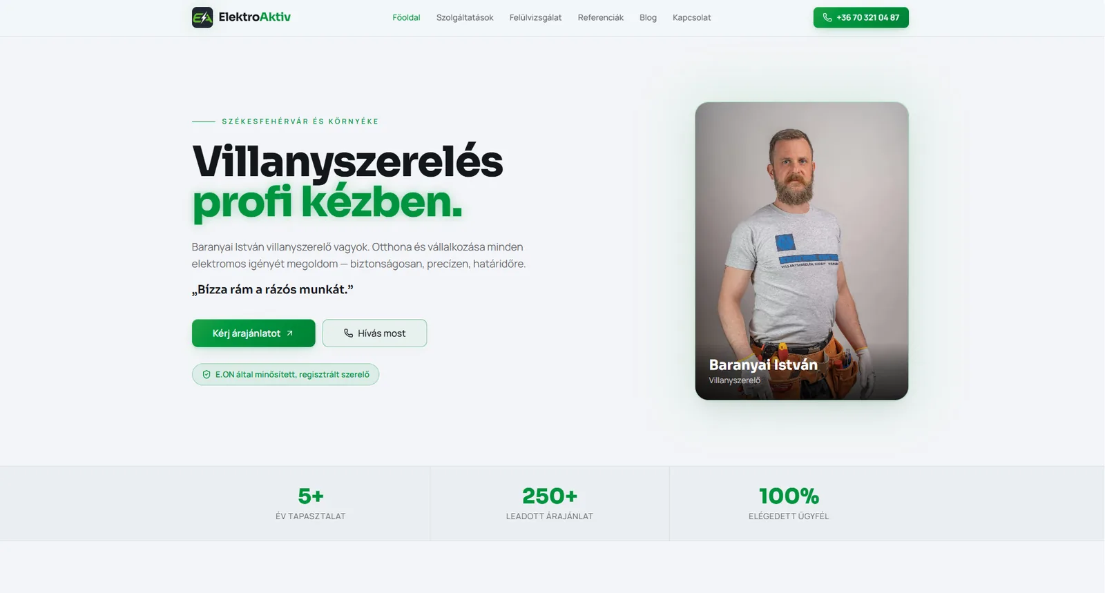 elektroaktiv.hu weboldal képernyőképe