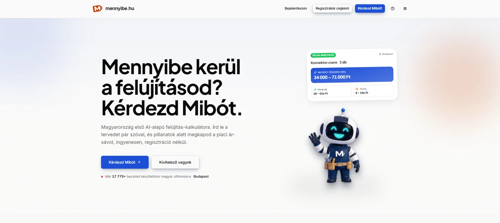 mennyibe.hu weboldal képernyőképe